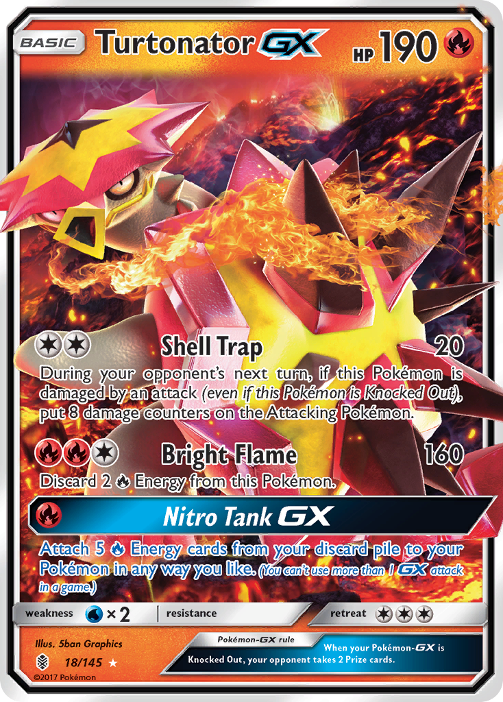 Turtonator GX (18/145) [Sun & Moon: Guardians Rising] | Jomio and Rueliete's Cards and Comics