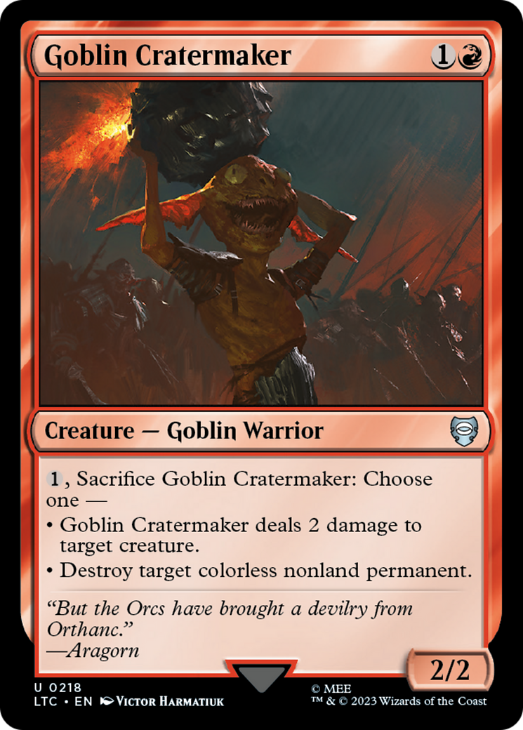 Goblin Cratermaker [The Lord of the Rings: Tales of Middle-Earth Commander] | Jomio and Rueliete's Cards and Comics