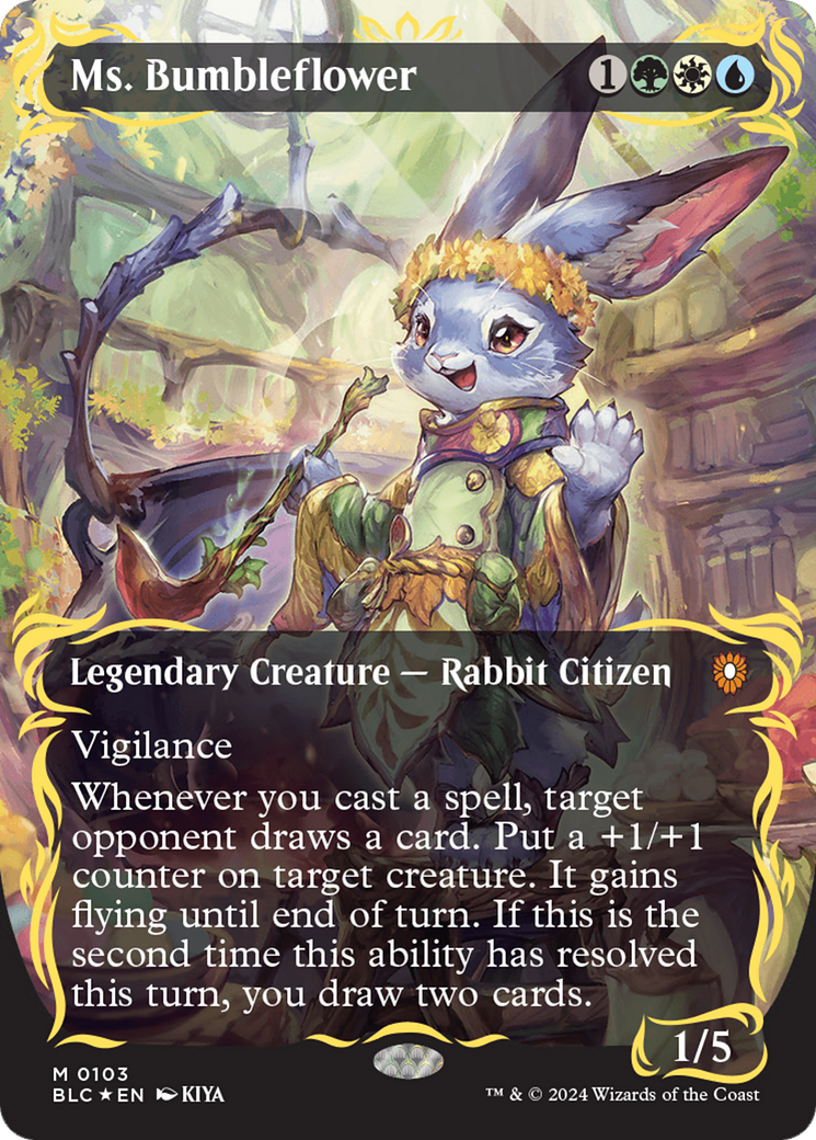 Ms. Bumbleflower (Borderless) (Raised Foil) [Bloomburrow Commander] | Jomio and Rueliete's Cards and Comics