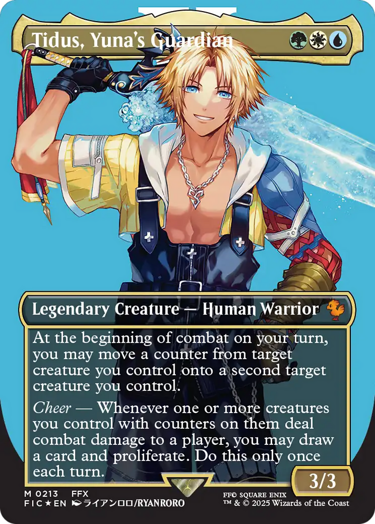 Tidus, Yuna's Guardian (Borderless) (Surge Foil) [FINAL FANTASY Commander] | Jomio and Rueliete's Cards and Comics