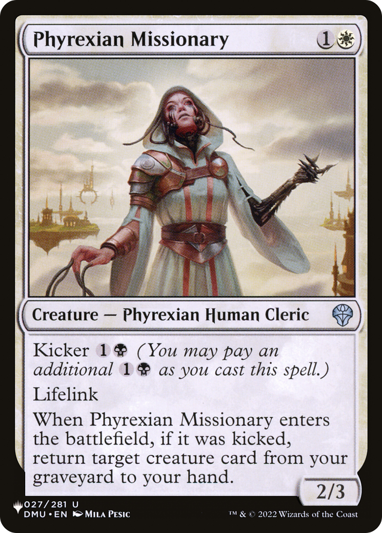 Phyrexian Missionary [The List] | Jomio and Rueliete's Cards and Comics