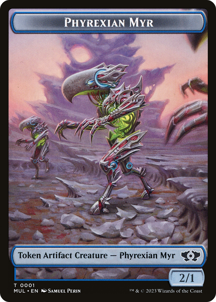 Phyrexian Myr // Dinosaur Double-Sided Token [March of the Machine Tokens] | Jomio and Rueliete's Cards and Comics