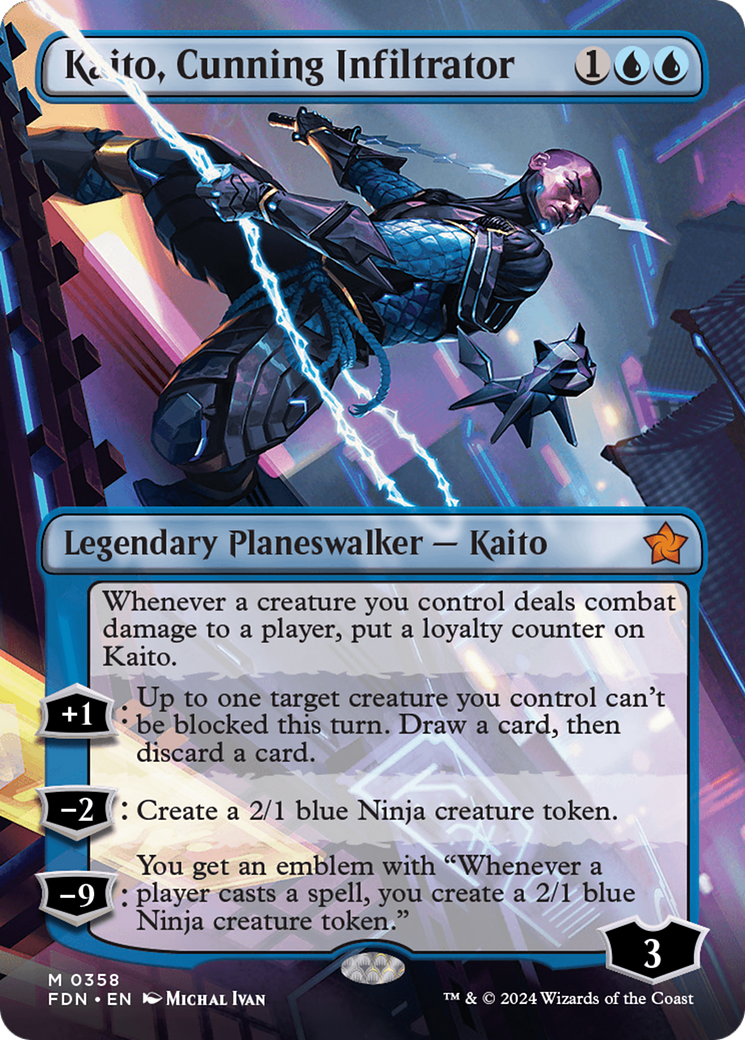 Kaito, Cunning Infiltrator (Borderless) [Foundations] | Jomio and Rueliete's Cards and Comics