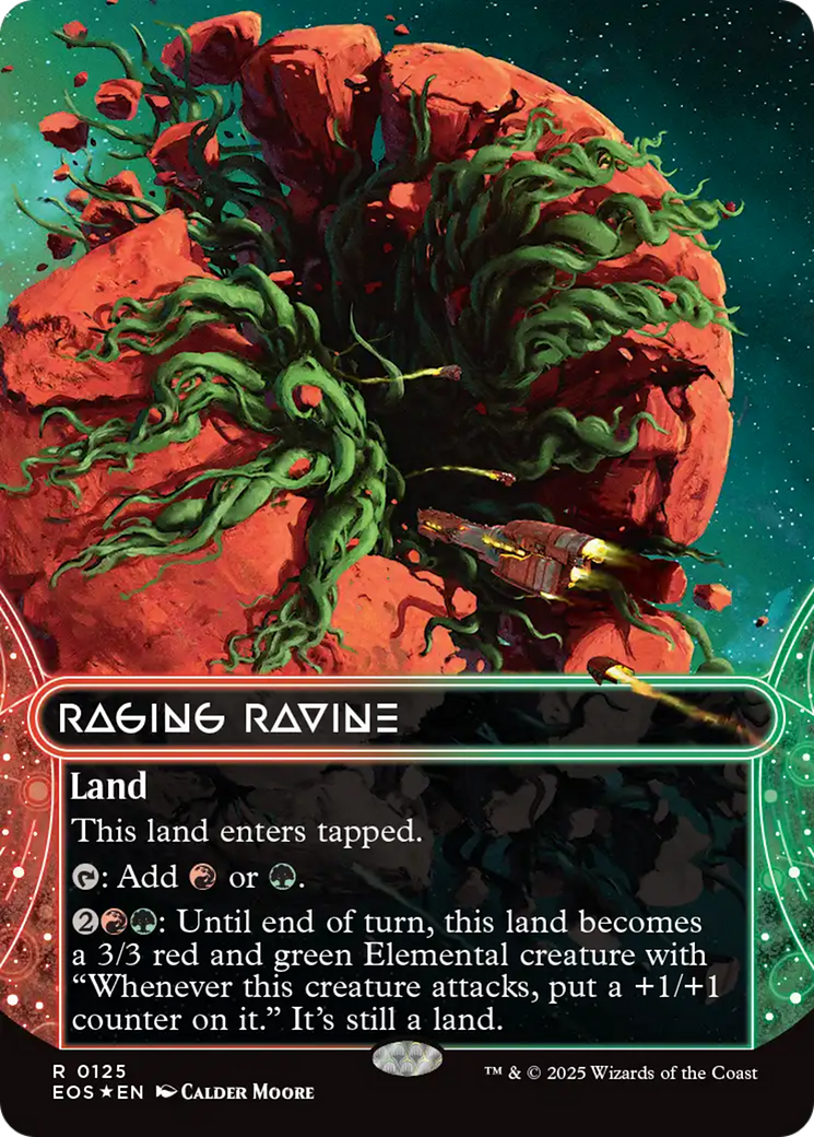 Raging Ravine (0125) (Borderless) (Galaxy Foil) [Edge of Eternities: Stellar Sights] | Jomio and Rueliete's Cards and Comics