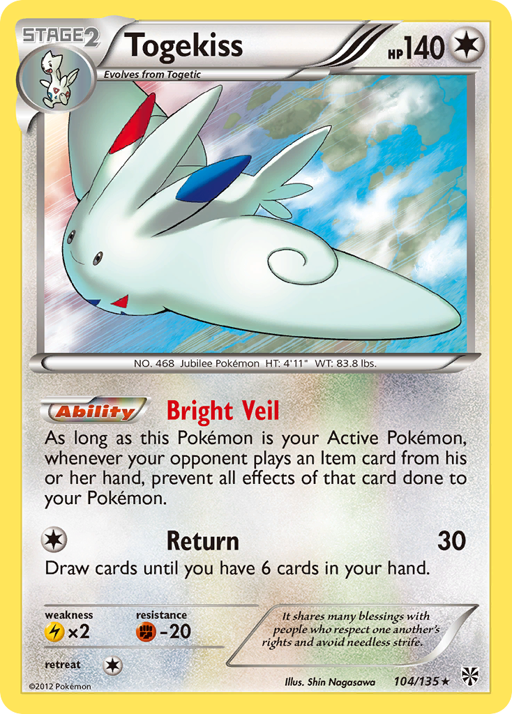Togekiss (104/135) [Black & White: Plasma Storm] | Jomio and Rueliete's Cards and Comics