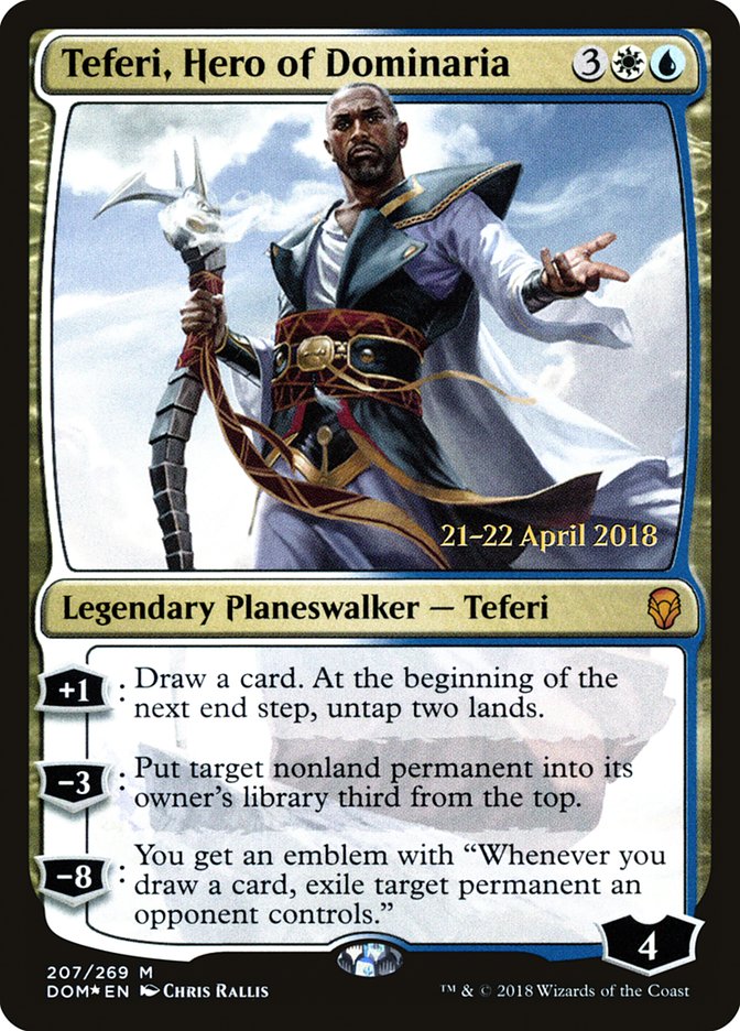 Teferi, Hero of Dominaria [Dominaria Prerelease Promos] | Jomio and Rueliete's Cards and Comics