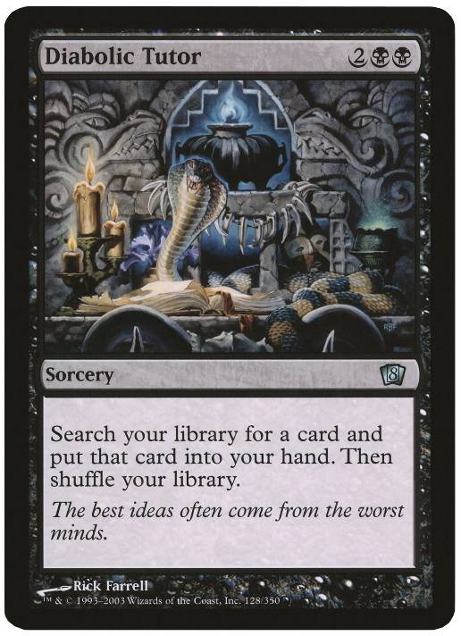 Diabolic Tutor (Oversized) [Eighth Edition Box Topper] | Jomio and Rueliete's Cards and Comics