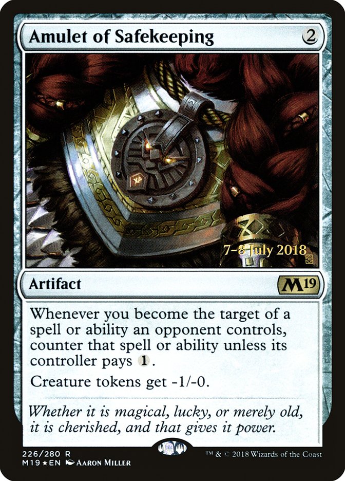 Amulet of Safekeeping [Core Set 2019 Prerelease Promos] | Jomio and Rueliete's Cards and Comics