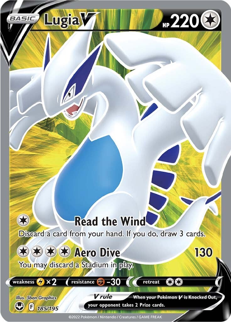 Lugia V (185/195) [Sword & Shield: Silver Tempest] | Jomio and Rueliete's Cards and Comics