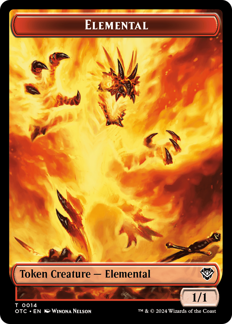 Bird Illusion // Elemental (0014) Double-Sided Token [Outlaws of Thunder Junction Commander Tokens] | Jomio and Rueliete's Cards and Comics