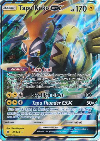 Tapu Koko GX (47/145) (Jumbo Card) [Sun & Moon: Guardians Rising] | Jomio and Rueliete's Cards and Comics