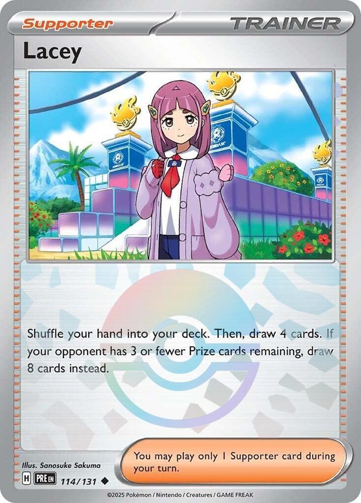 Lacey (114/131) (Poke Ball Pattern) [Scarlet & Violet: Prismatic Evolutions] | Jomio and Rueliete's Cards and Comics
