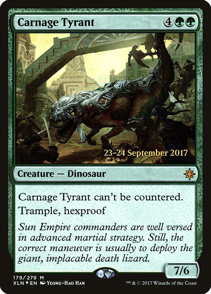 Carnage Tyrant [Ixalan Prerelease Promos] | Jomio and Rueliete's Cards and Comics