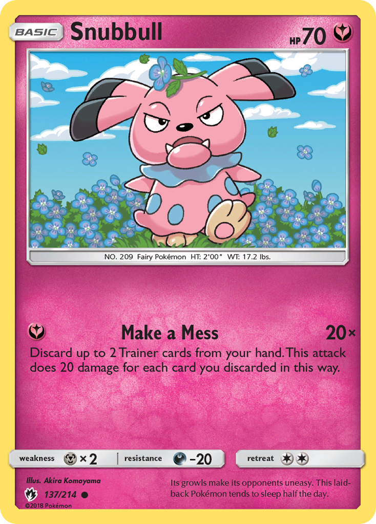 Snubbull (137/214) [Sun & Moon: Lost Thunder] | Jomio and Rueliete's Cards and Comics