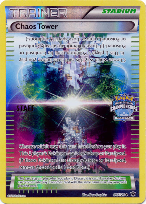 Chaos Tower (94/124) (National Championship Promo Staff) [XY: Fates Collide] | Jomio and Rueliete's Cards and Comics