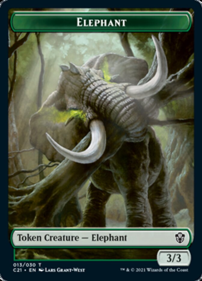 Frog Lizard // Elephant Double-Sided Token [Commander 2021 Tokens] | Jomio and Rueliete's Cards and Comics
