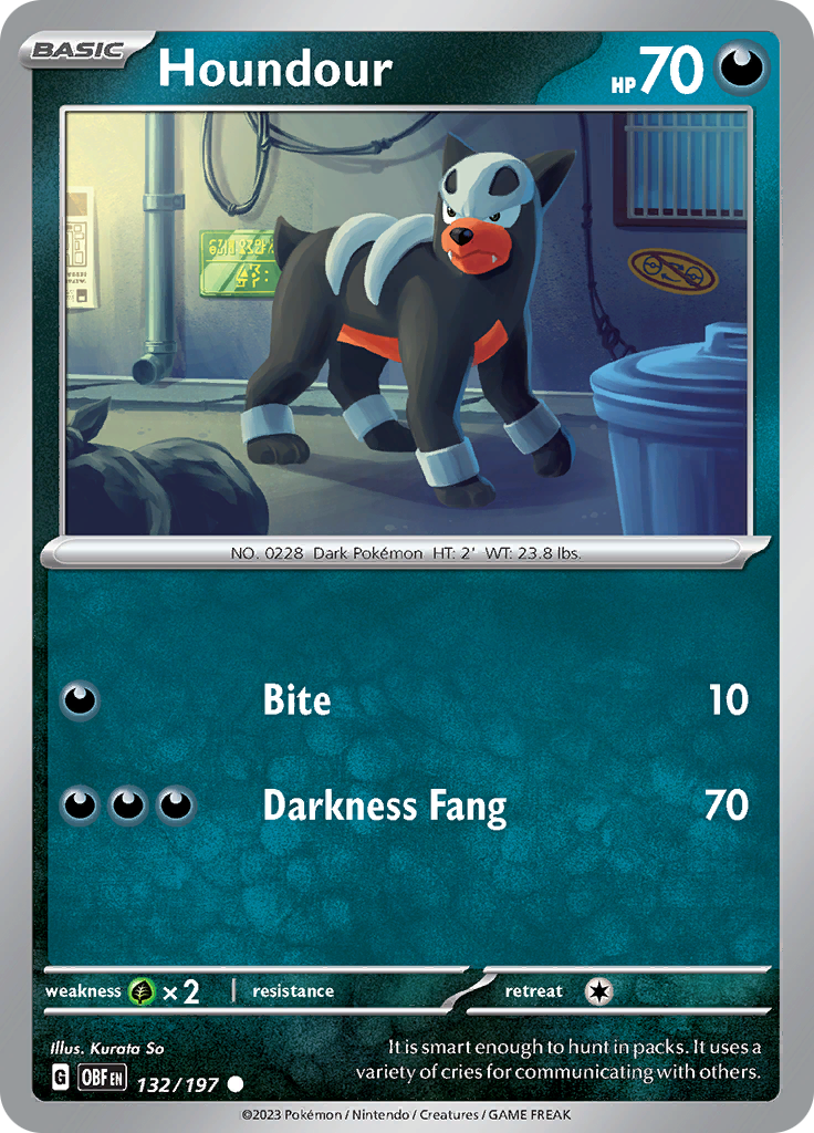 Houndour (132/197) [Scarlet & Violet: Obsidian Flames] | Jomio and Rueliete's Cards and Comics
