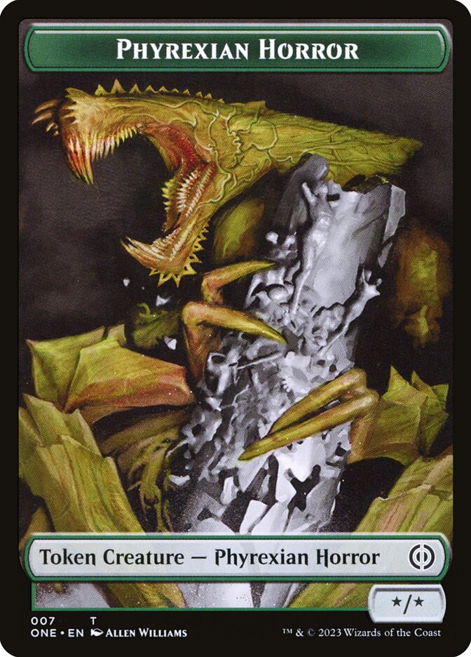 Phyrexian Goblin // Phyrexian Horror Double-Sided Token [Phyrexia: All Will Be One Tokens] | Jomio and Rueliete's Cards and Comics