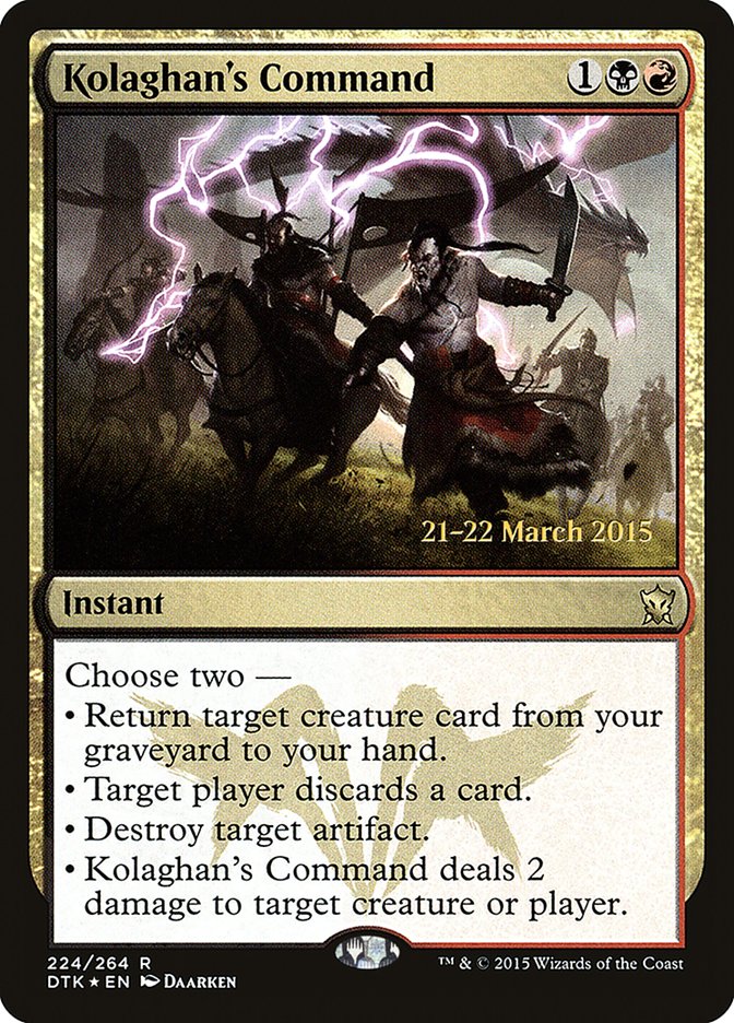 Kolaghan's Command [Dragons of Tarkir Prerelease Promos] | Jomio and Rueliete's Cards and Comics
