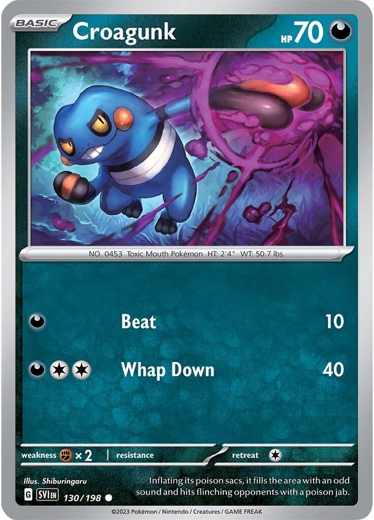 Croagunk (130/198) [Scarlet & Violet: Base Set] | Jomio and Rueliete's Cards and Comics