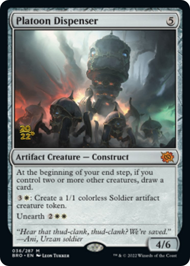Platoon Dispenser [The Brothers' War Prerelease Promos] | Jomio and Rueliete's Cards and Comics