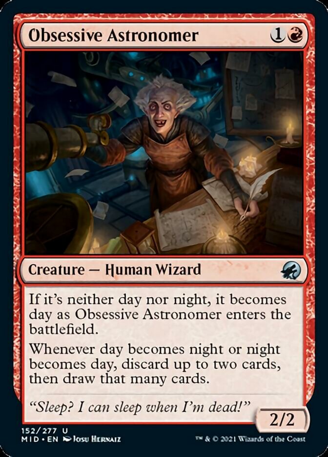 Obsessive Astronomer [Innistrad: Midnight Hunt] | Jomio and Rueliete's Cards and Comics