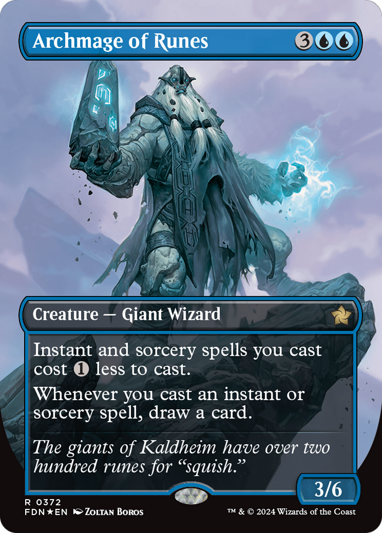 Archmage of Runes (Borderless) (Mana Foil) [Foundations] | Jomio and Rueliete's Cards and Comics