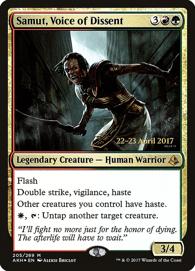 Samut, Voice of Dissent [Amonkhet Prerelease Promos] | Jomio and Rueliete's Cards and Comics