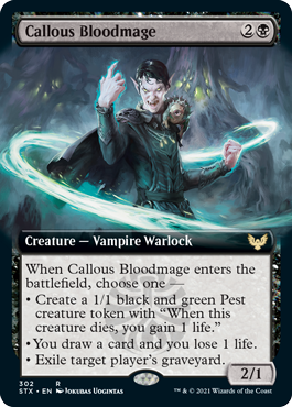 Callous Bloodmage (Extended Art) [Strixhaven: School of Mages] | Jomio and Rueliete's Cards and Comics