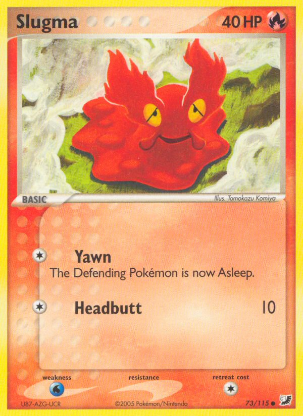 Slugma (73/115) [EX: Unseen Forces] | Jomio and Rueliete's Cards and Comics