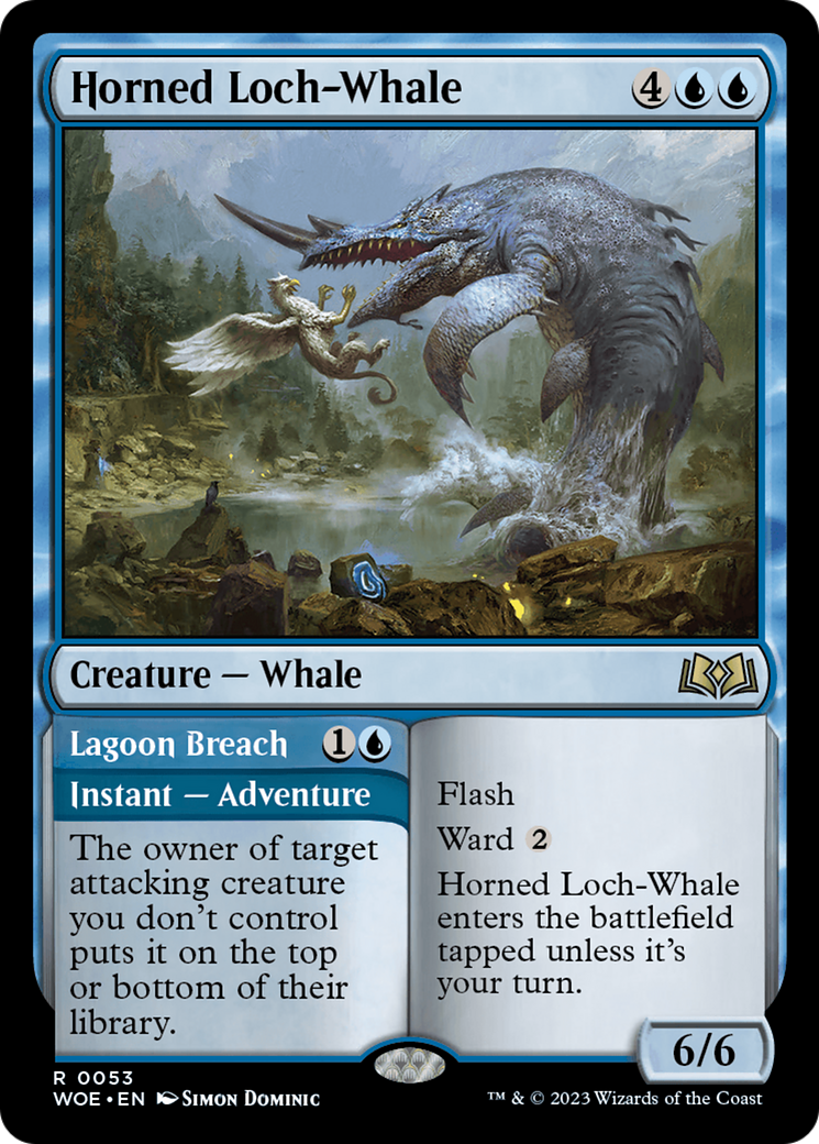 Horned Loch-Whale // Lagoon Breach [Wilds of Eldraine] | Jomio and Rueliete's Cards and Comics
