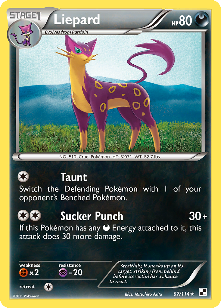 Liepard (67/114) [Black & White: Base Set] | Jomio and Rueliete's Cards and Comics