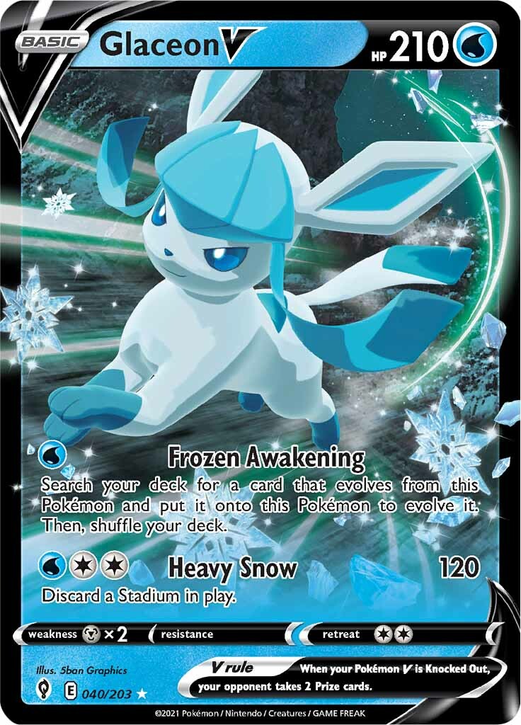 Glaceon V (040/203) [Sword & Shield: Evolving Skies] | Jomio and Rueliete's Cards and Comics