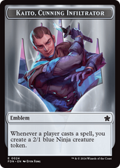 Emblem - Kaito, Cunning Infiltrator // Ninja Doubled-Sided Token [Foundations Tokens] | Jomio and Rueliete's Cards and Comics