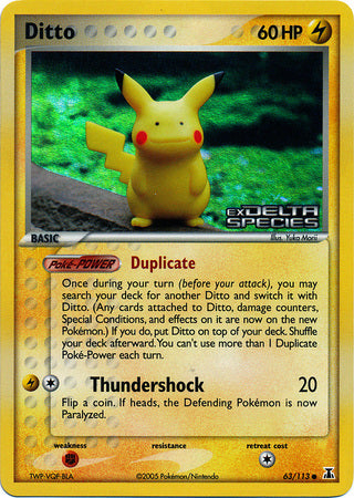 Ditto (63/113) (Stamped) [EX: Delta Species] | Jomio and Rueliete's Cards and Comics