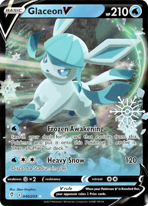 Glaceon V (040/203) (Holiday Calendar) [Sword & Shield: Evolving Skies] | Jomio and Rueliete's Cards and Comics