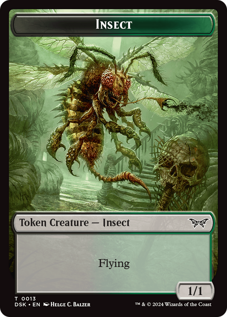 Insect (0013) // Manifest Double-Sided Token [Duskmourn: House of Horror Tokens] | Jomio and Rueliete's Cards and Comics