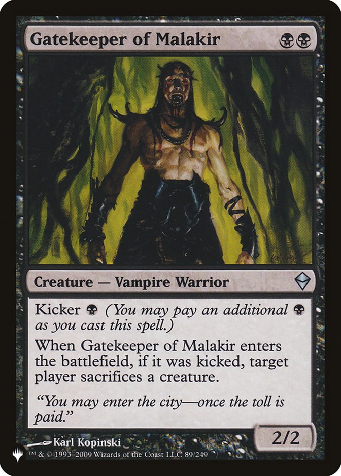 Gatekeeper of Malakir [The List] | Jomio and Rueliete's Cards and Comics
