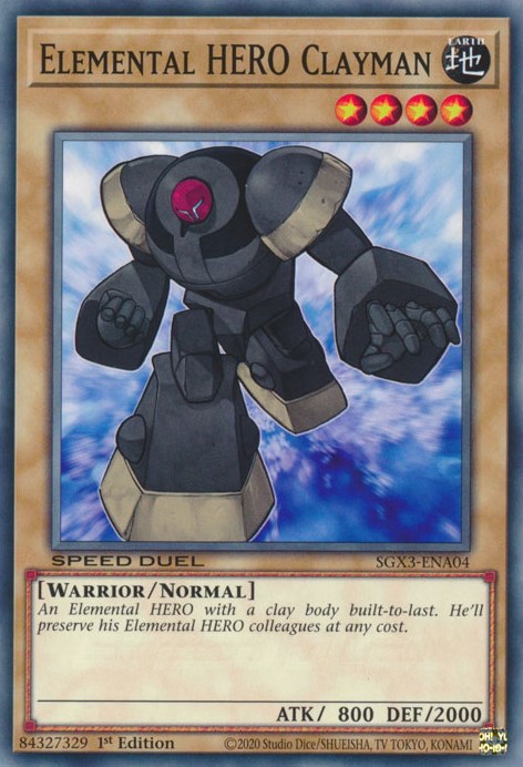 Elemental HERO Clayman [SGX3-ENA04] Common | Jomio and Rueliete's Cards and Comics