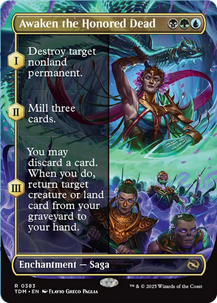 Awaken the Honored Dead (Borderless) [Tarkir: Dragonstorm] | Jomio and Rueliete's Cards and Comics