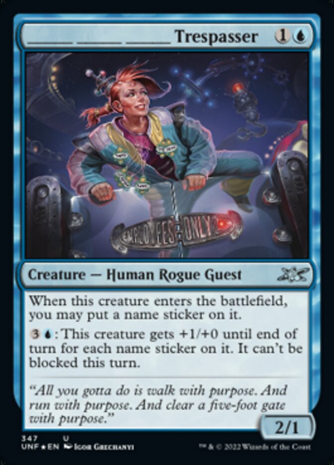 _____ _____ _____ Trespasser (Galaxy Foil) [Unfinity] | Jomio and Rueliete's Cards and Comics