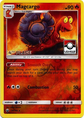 Magcargo (24/168) (League Promo 4th Place) [Sun & Moon: Celestial Storm] | Jomio and Rueliete's Cards and Comics