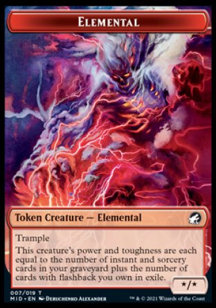 Spirit // Elemental Double-Sided Token [Innistrad: Midnight Hunt Tokens] | Jomio and Rueliete's Cards and Comics