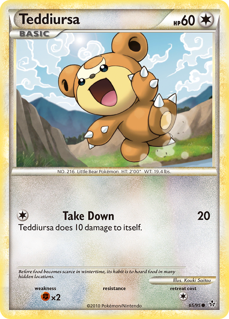 Teddiursa (65/95) [HeartGold & SoulSilver: Unleashed] | Jomio and Rueliete's Cards and Comics