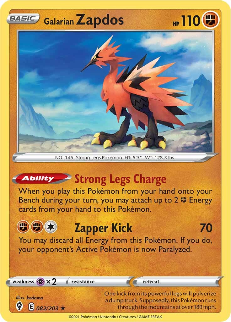 Galarian Zapdos (082/203) [Sword & Shield: Evolving Skies] | Jomio and Rueliete's Cards and Comics