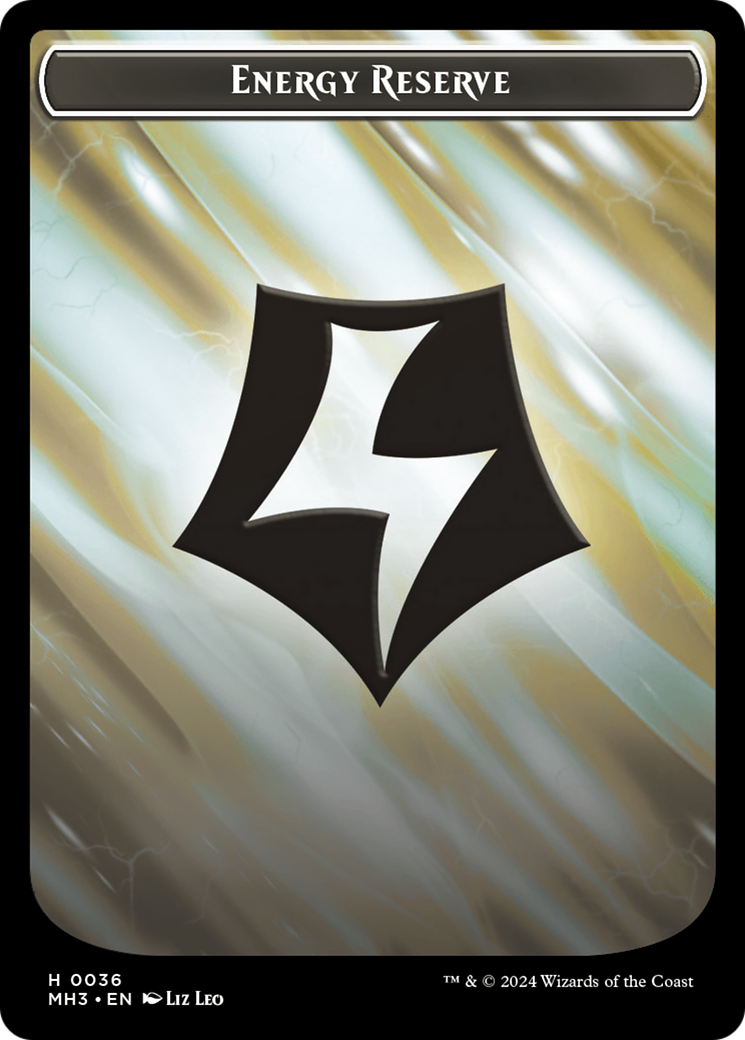 Energy Reserve (Ripple Foil) // Servo Double-Sided Token [Modern Horizons 3 Tokens] | Jomio and Rueliete's Cards and Comics