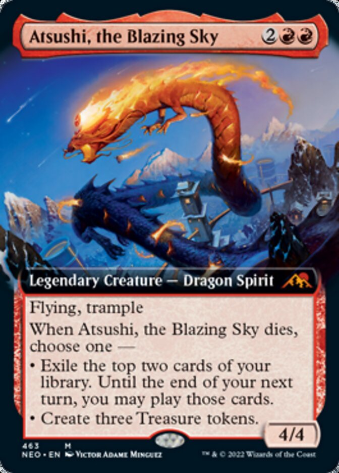Atsushi, the Blazing Sky (Extended Art) [Kamigawa: Neon Dynasty] | Jomio and Rueliete's Cards and Comics