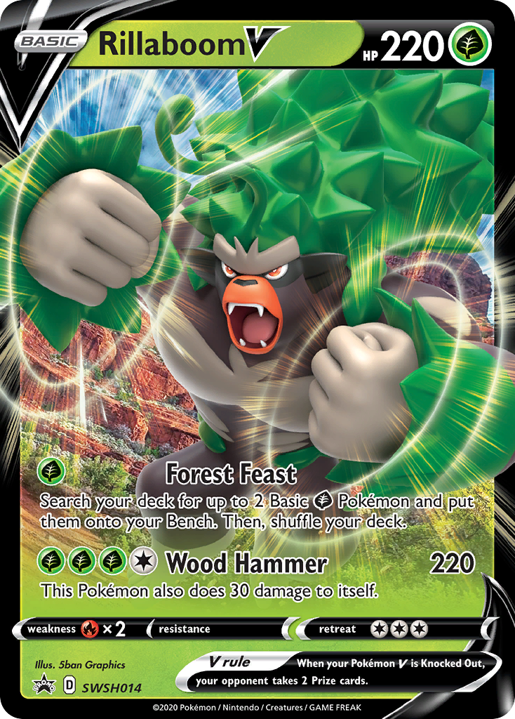 Rillaboom V (SWSH014) (Jumbo Card) [Sword & Shield: Black Star Promos] | Jomio and Rueliete's Cards and Comics