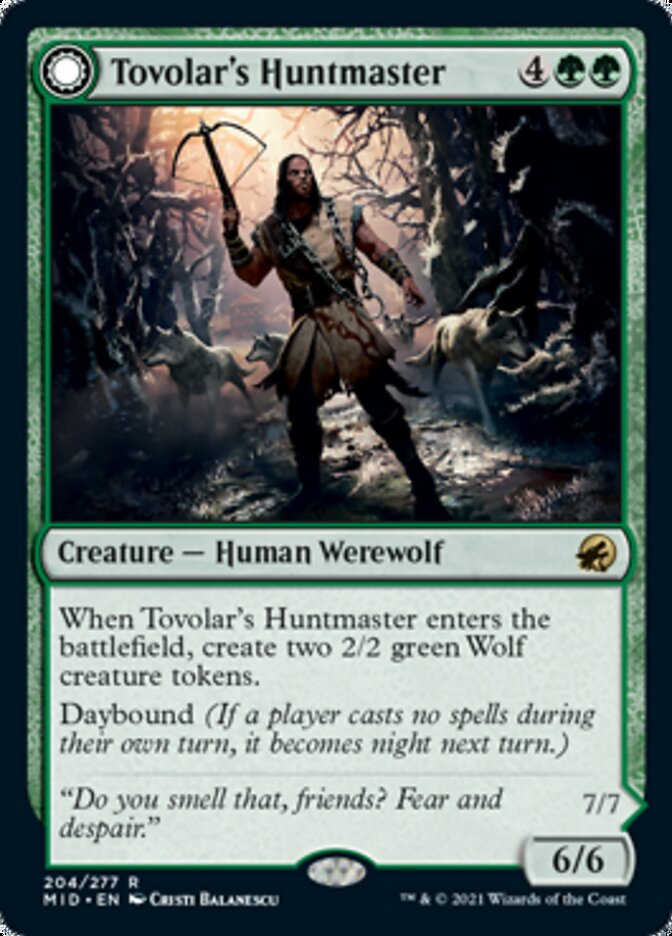Tovolar's Huntmaster // Tovolar's Packleader [Innistrad: Midnight Hunt] | Jomio and Rueliete's Cards and Comics