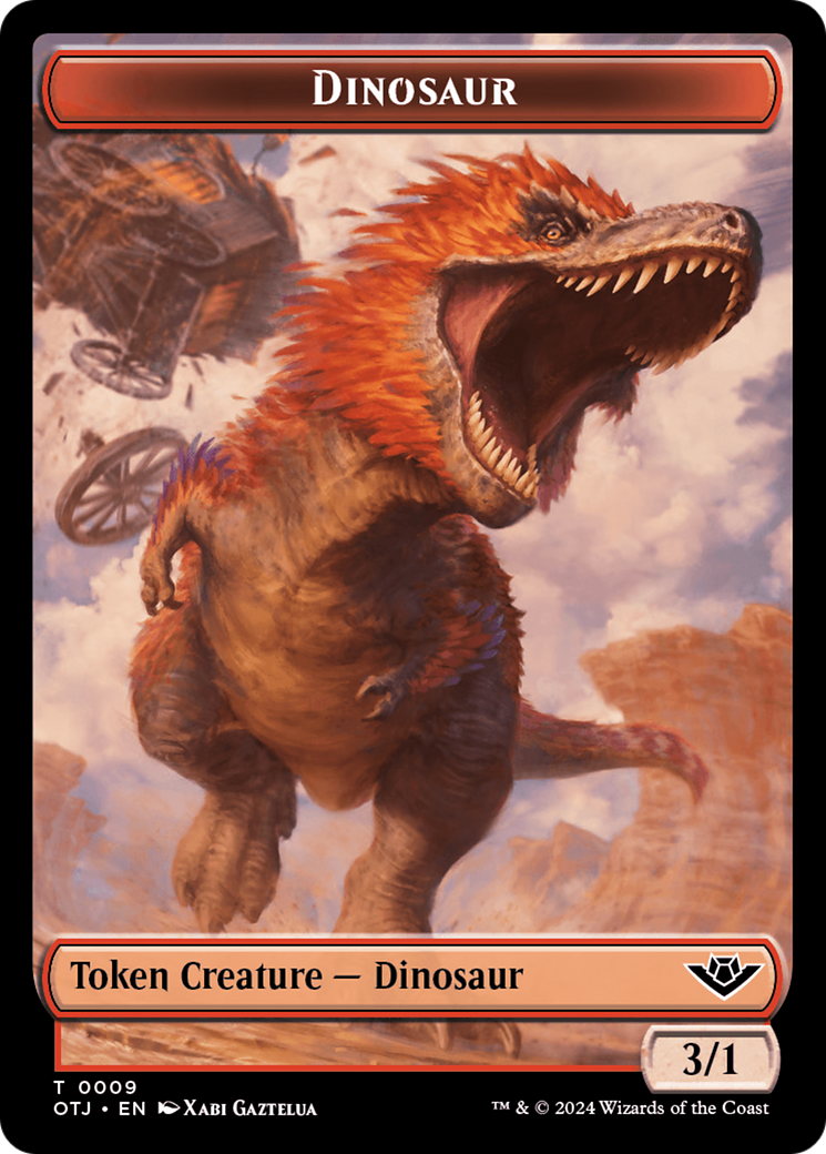 Treasure // Dinosaur Double-Sided Token [Outlaws of Thunder Junction Tokens] | Jomio and Rueliete's Cards and Comics